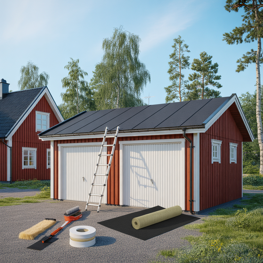 papptak pa garage kostnad livslangd och underhall