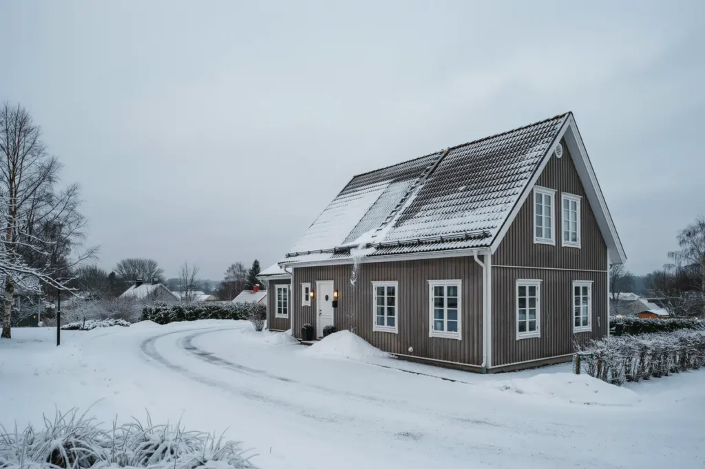 sn skottning och sn r jning av tak p villa i blentarp sj bo