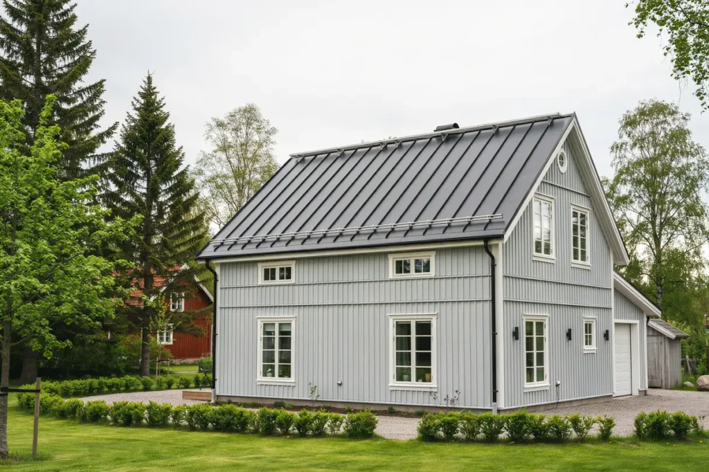 montering av taks kerhet och g ngbrygga p villa i blentarp